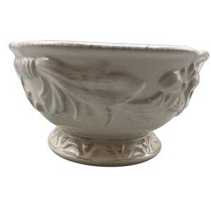 Certified International bowl embossed white 6x3" few scratches READ